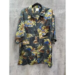 Rainforest Cafe Souvenir Hawaiian Shirt Mens XL Button Up Aloha Tropical Resort